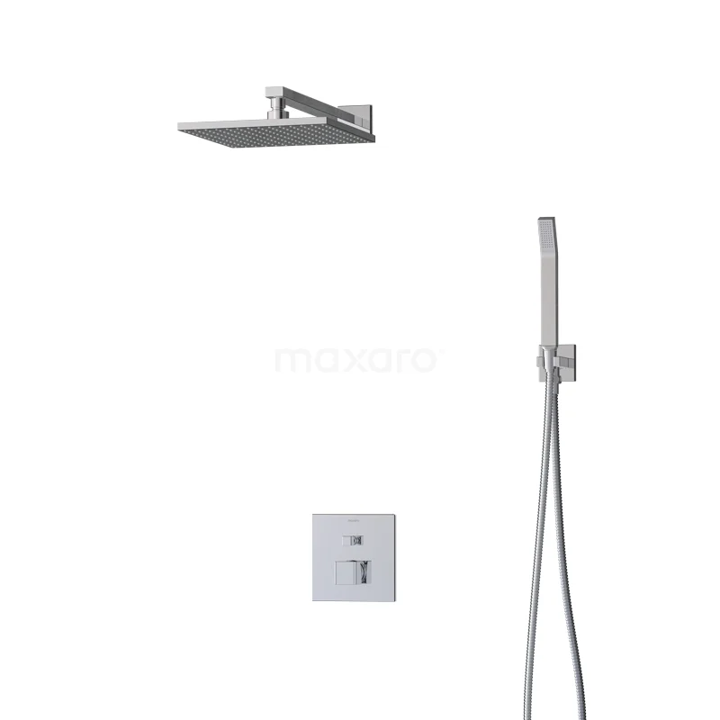 Cubic Rain shower Built-in | Chrome 25 cm Rain shower Single lever BIC22-00398