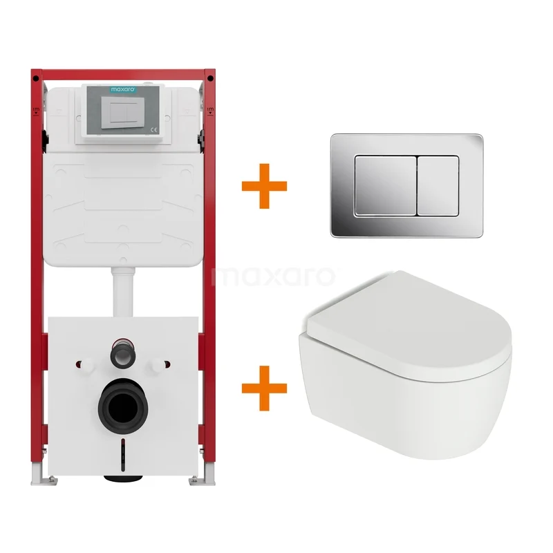 Toilet set Matte white with flush surround + Maxaro Flush concealed cisterns TOI1473