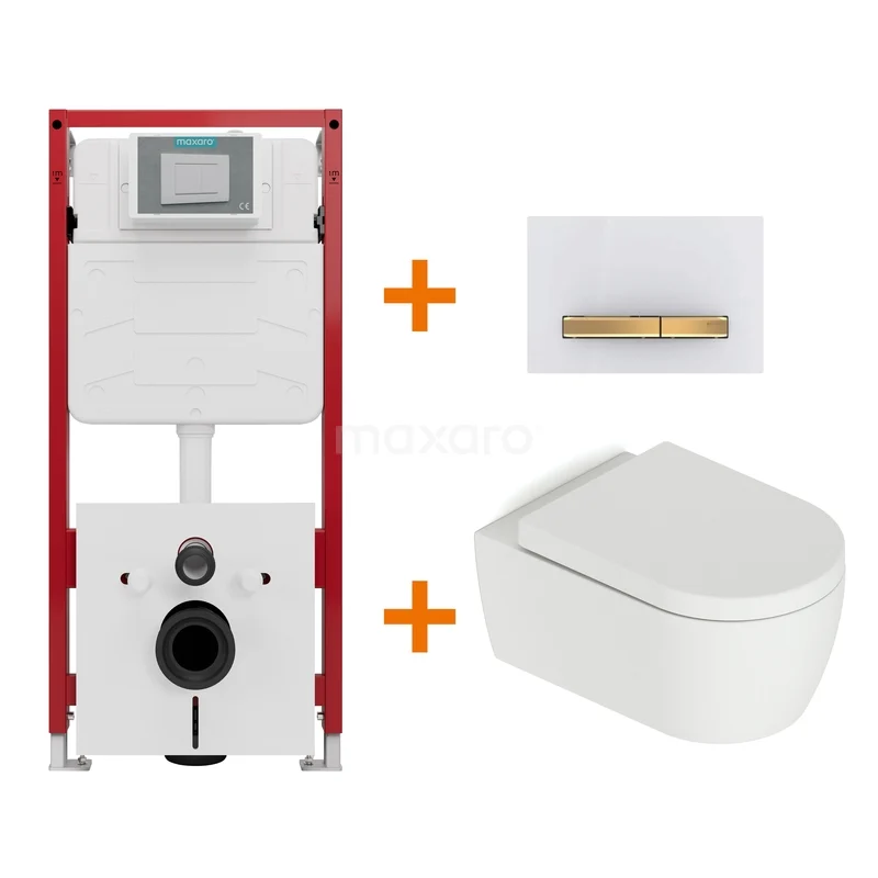 Toilet set Matte white with flush surround + Maxaro Flush concealed cisterns TOI1735 Toilet set Matte white with flush surround + Maxaro Flush concealed cisterns TOI1735