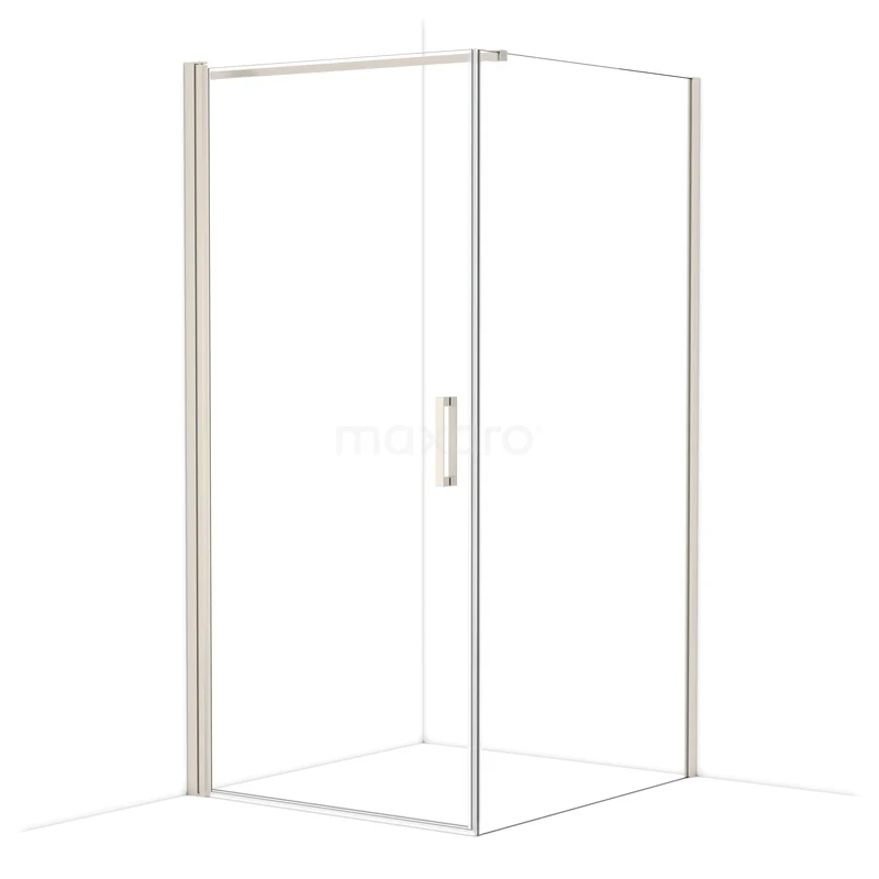 Diamond Shower enclosure | 110x100 cm Stainless steel Clear glass Pivot door Rectangle CDA11011110BR