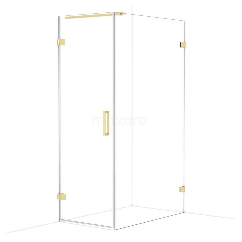 Diamond Shower enclosure | 120x70 cm Light gold Clear glass Pivot door Rectangle CDA210712120LG
