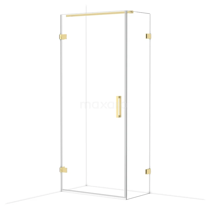 Diamond Shower enclosure | 90x50 cm Light gold Clear glass Pivot door Rectangle CDA210905120LG