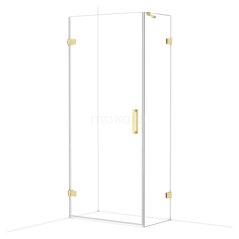 Diamond Douchecabine | 90x50 cm Lichtgoud Helder glas Draaideur Rechthoek CDA210905220LG