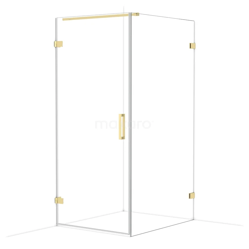 Diamond Douchecabine | 110x90 cm Lichtgoud Helder glas Draaideur Rechthoek CDA210911120LG