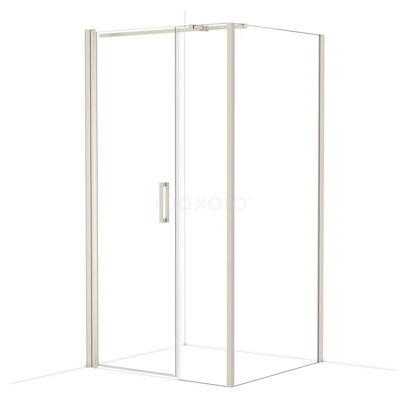 Diamond Shower enclosure | 110x100 cm Stainless steel Clear glass Pivot door Rectangle CDC107104310BR