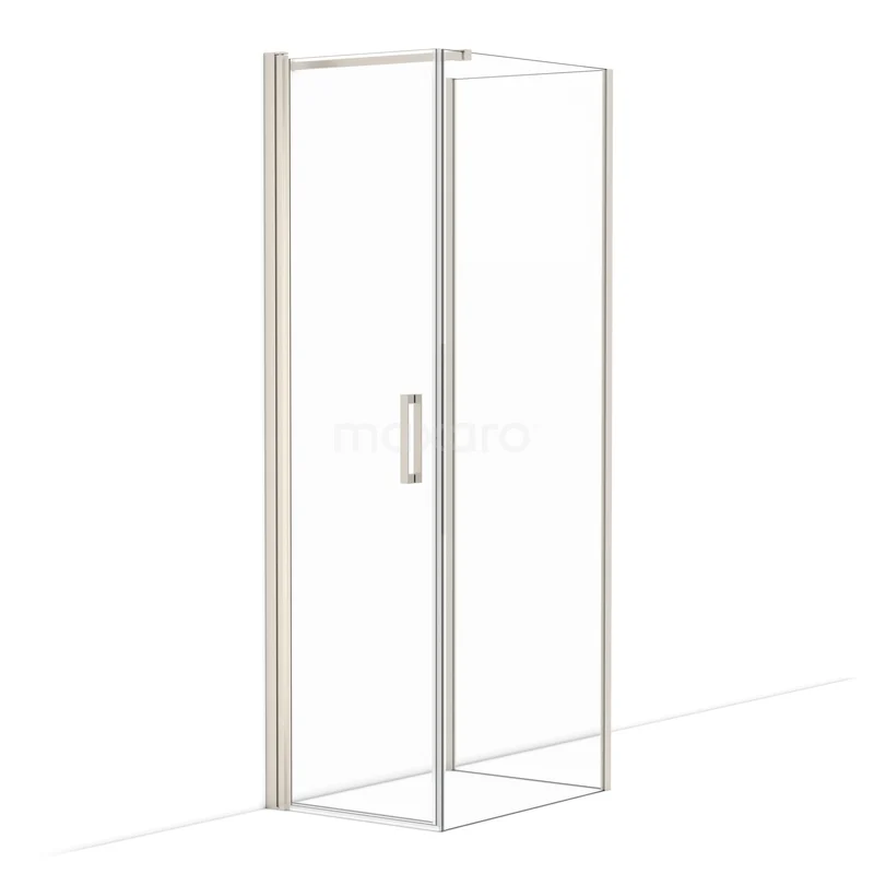 Diamond Douchecabine | 80x60 cm Rvs Helder glas Draaideur Halfvrijstaande rechthoek CDF1060806110BR