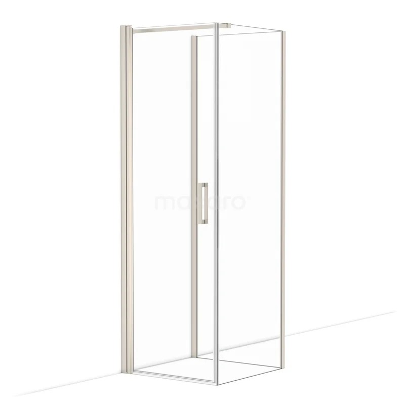 Diamond Douchecabine | 70x70 cm Rvs Helder glas Draaideur Halfvrijstaande vierkant CDF1070707110BR