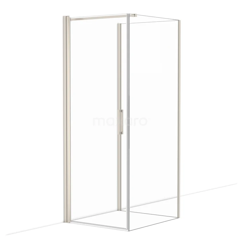Diamond Shower enclosure | 90x80 cm Stainless steel Clear glass Pivot door Semi-detached rectangle CDF1080908110BR