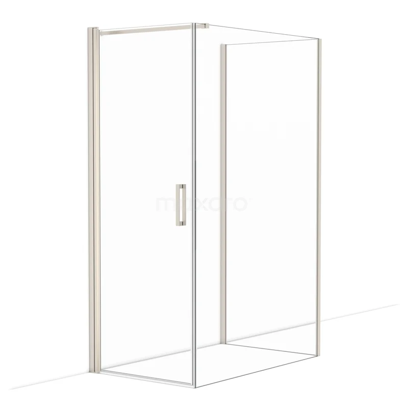 Diamond Douchecabine | 130x80 cm Rvs Helder glas Draaideur Halfvrijstaande rechthoek CDF1081308110BR