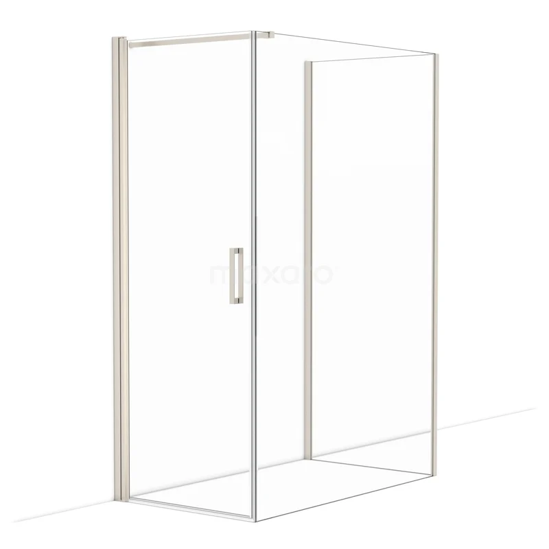 Diamond Shower enclosure | 140x80 cm Stainless steel Clear glass Pivot door Semi-detached rectangle CDF1081408110BR