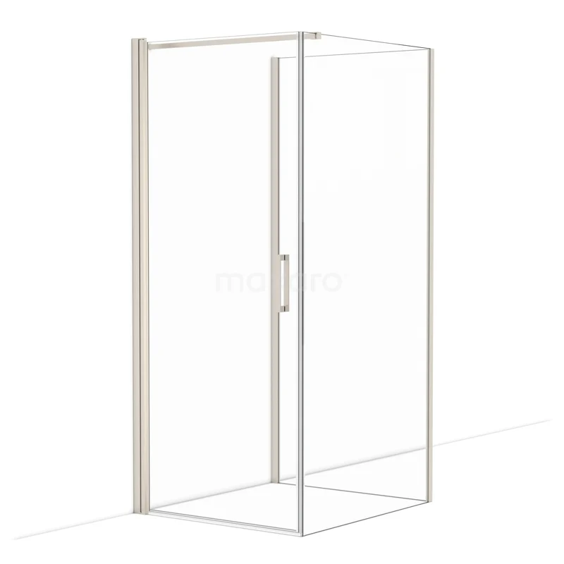 Diamond Shower enclosure | 100x90 cm Stainless steel Clear glass Pivot door Semi-detached rectangle CDF1091009110BR