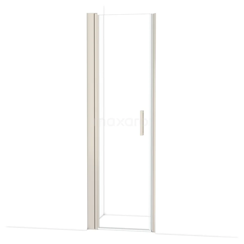 Glazen douchedeur met minimalistisch ontwerp, aluminium frame en handgreep; perfect als stijlvolle badkameroplossing.