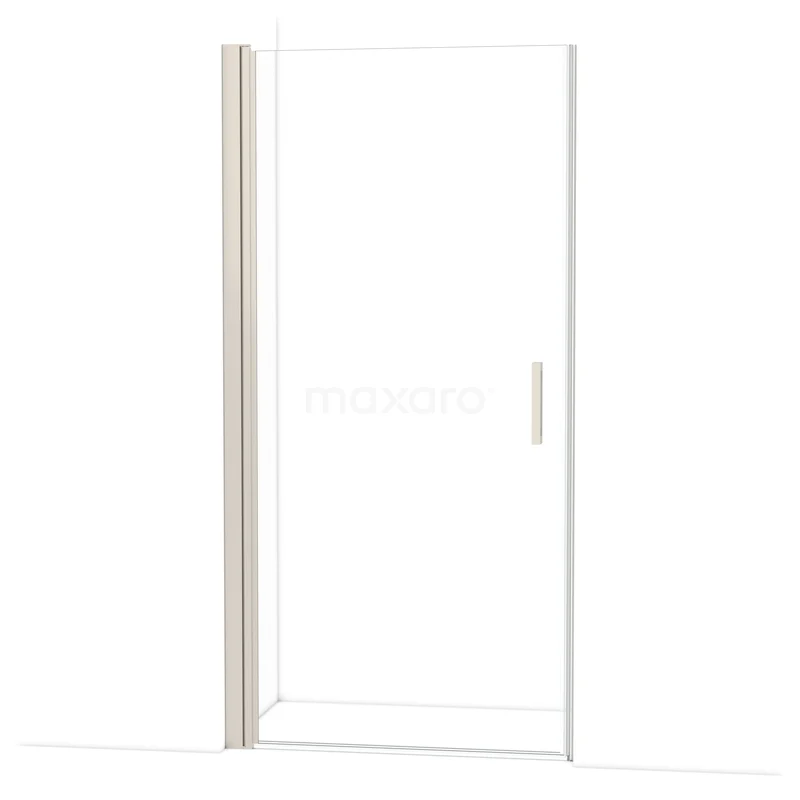 Glazen douchedeur met zilverkleurig frame en minimalistisch design, ideaal voor een moderne badkamer.
