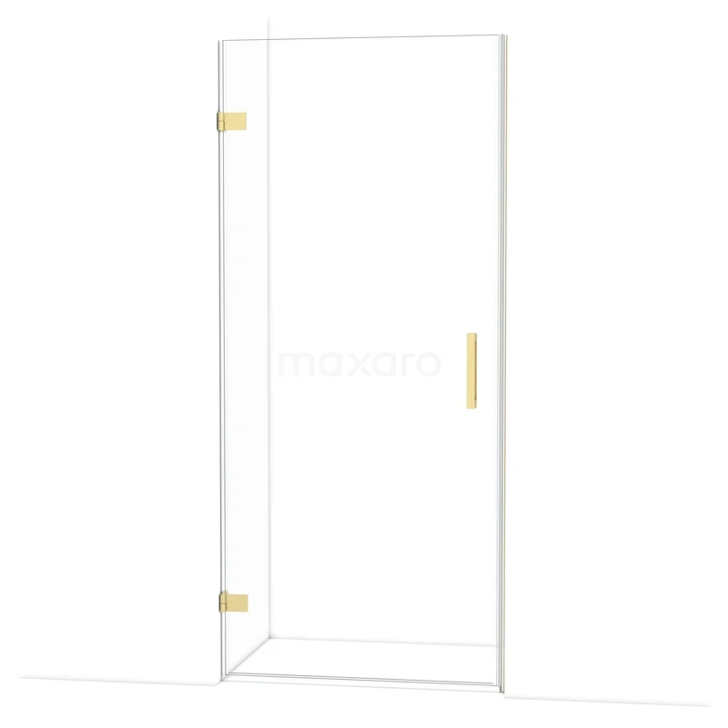 Diamant-Duschtüren DDA2109120LG Glasdusche mit goldfarbenen Scharnieren und Haltegriff, elegantes Design für moderne Badezimmergestaltung.