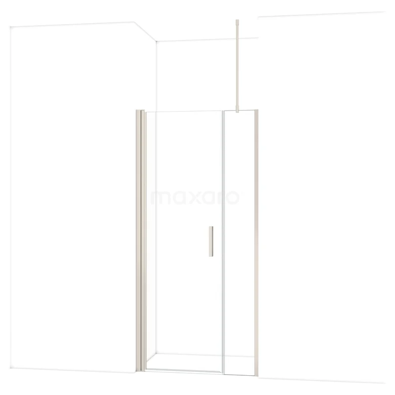 Diamond Duschtür | 100 cm Edelstahl Klarglas Drehtür DDC107031710BR Duschtür mit Klarglas und silberfarbenem Rahmen, ideal für ein modernes Badezimmer.