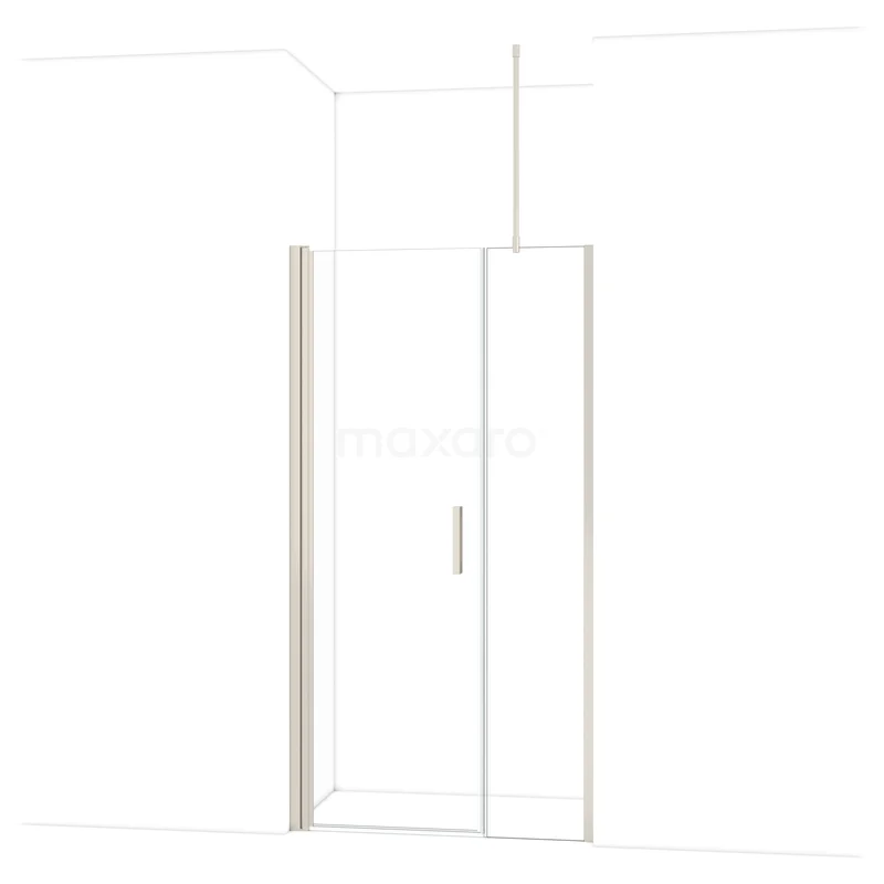 Product DDC107041710BR DDC107041710BR Klares Glas Duschwand mit minimalistischem weißen Rahmen, ideal für eine moderne Badezimmergestaltung.