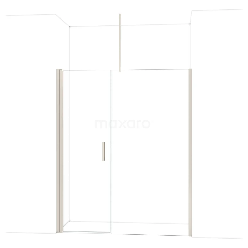 Heldere glazen douchecabine met schuifdeur, minimalistisch ontwerp, aluminium frame, ideaal voor een moderne badkamer.