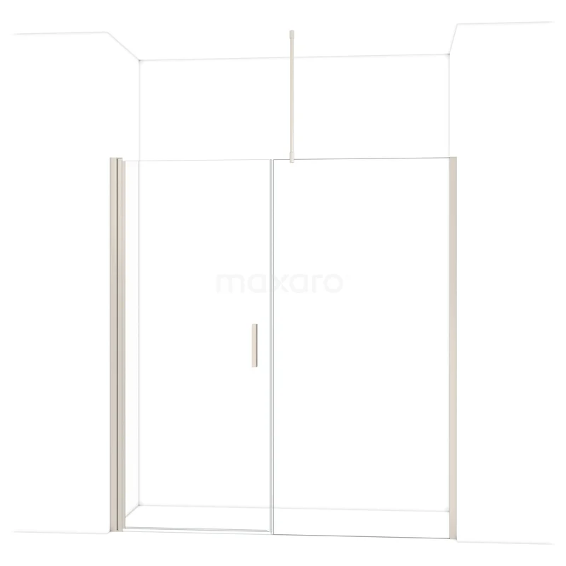 White shower screen with glass sliding door and aluminium profiles, ideal for a modern bathroom layout.