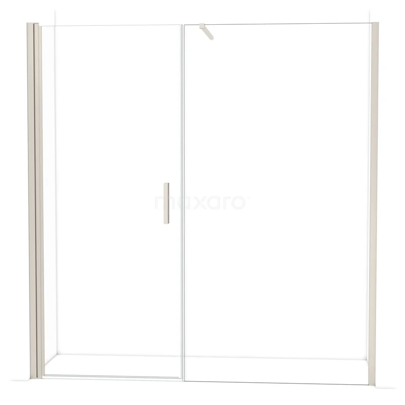 Glazen douchewand met schuifdeur, helder veiligheidsglas en aluminium profiel, ideaal voor een moderne badkamer.