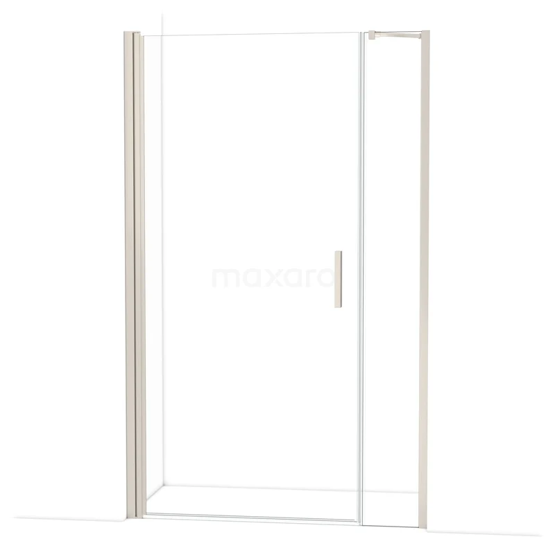 Minimalist glass shower screen with aluminium frame, ideal for a modern bathroom.
