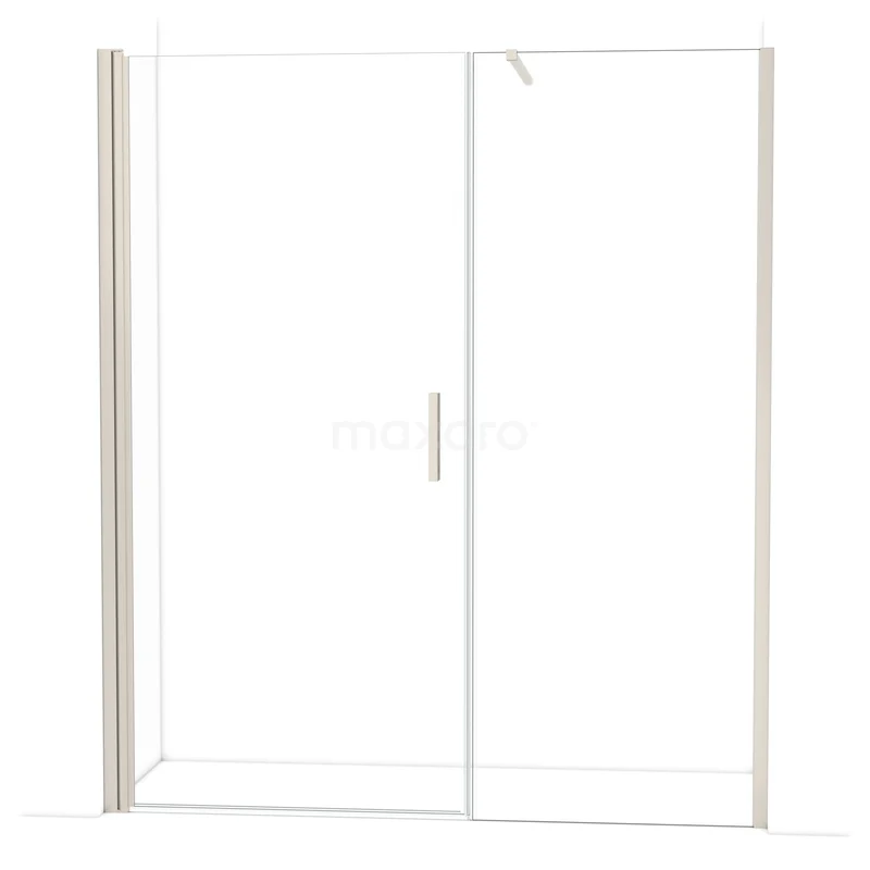 Glass shower screen with sliding door, minimalist design, clear safety glass and aluminium frame, ideal for modern bathrooms.