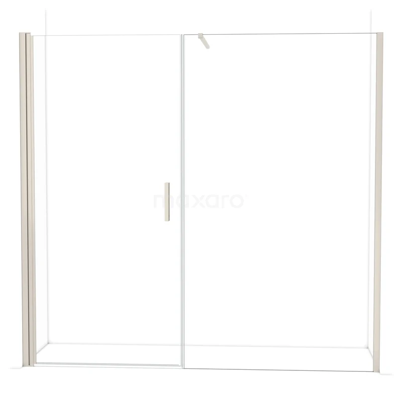 Diamond Duschtür | 220 cm Edelstahl Klarglas Drehtür DDC110121110BR Klarer Glas-Duschwand mit Schiebetür, Aluminiumrahmen und minimalistischem Design; ideal für einen modernen Badezimmerstil.