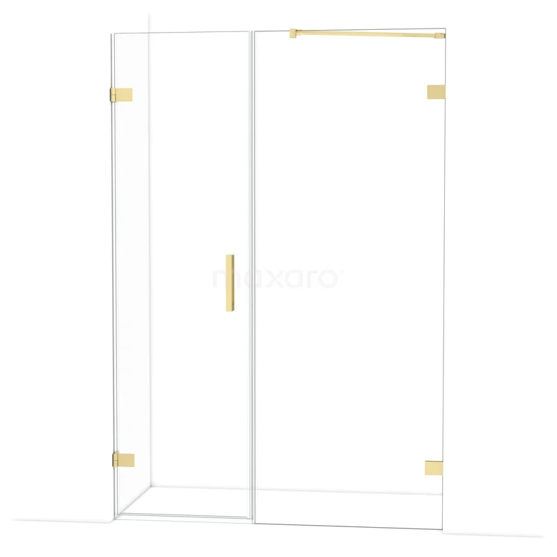 Diamant-Duschtüren DDC210608220LG Duschtür mit goldfarbenen Akzenten, Drehtür aus Klarglas, modernes Design, ideal für ein stilvolles Badezimmer.