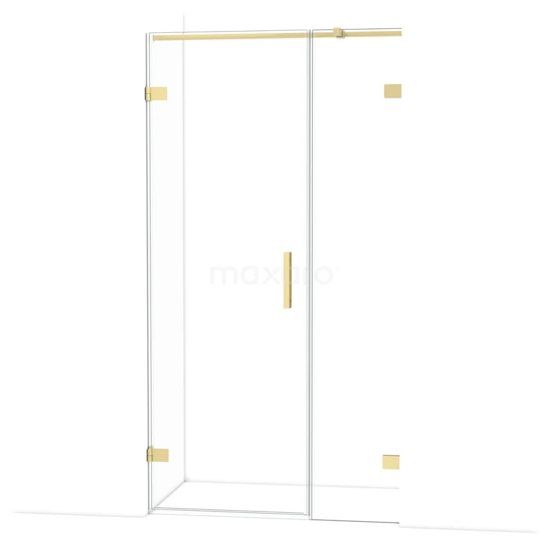 Diamond Douchedeur | 105 cm Lichtgoud Helder glas Draaideur DDC210704320LG Zwarte, moderne douchekop van roestvrij staal met strakke lijnen, ideaal voor een stijlvolle badkamerupgrade.