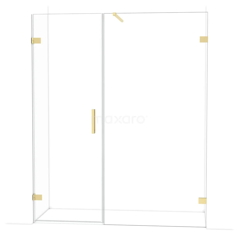 Diamant-Duschtüren DDC210710120LG Glas Duschwand mit Gold Details, rechte Ecken, modernes Design; ideal für ein stilvolles Badezimmerupgrade.