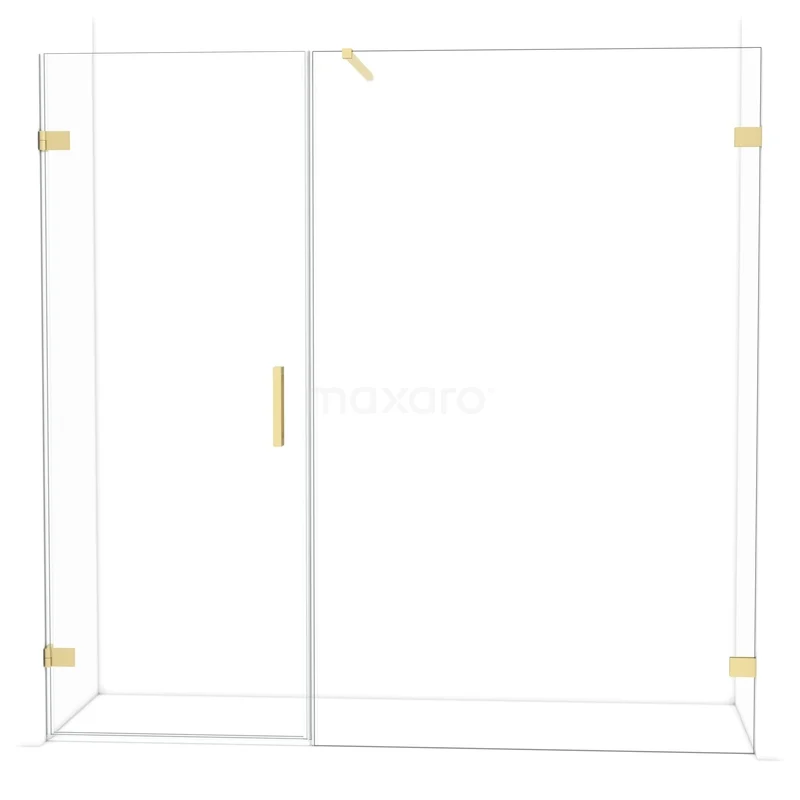 Diamant-Duschtüren DDC210813120LG Duschkabine mit goldenen Akzenten, gläserner Schiebetür und schlankem Design; perfekte Luxus Ergänzung für moderne Bäder.