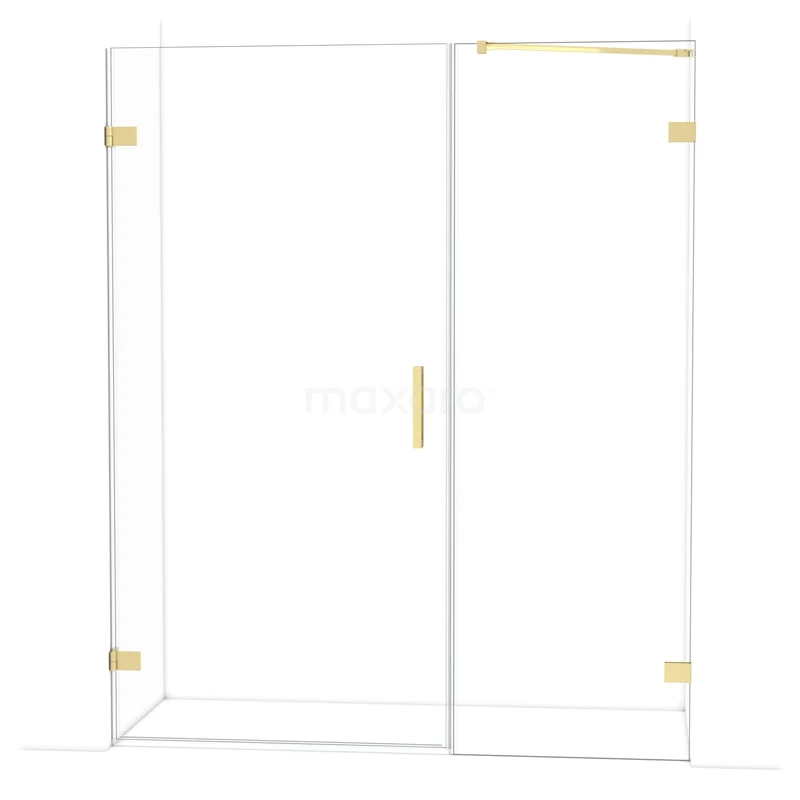 Diamond Shower door | 165 cm Light gold Clear glass Pivot door DDC211007220LG Shower screen with sliding door, clear glass, gold accents, modern design, perfect for a luxurious bathroom.