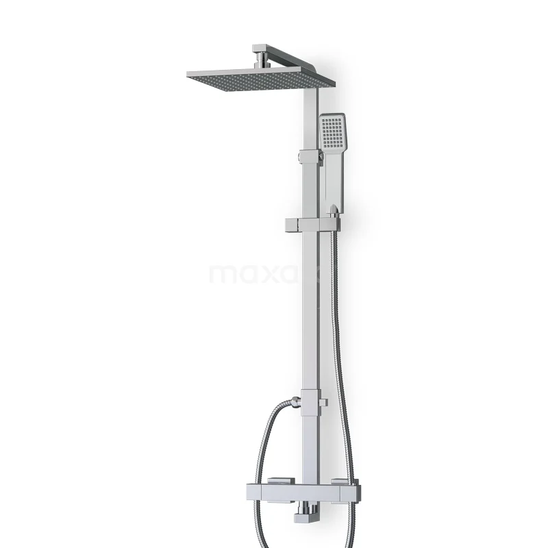 Cubic Rain shower Construction | Chrome 25 cm Rain shower Thermostatic BOC22-00015