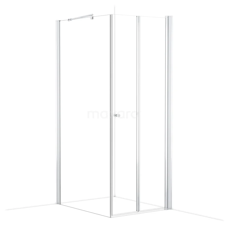 Zircon Comfort Douchecabine | 100x90 cm Chroom Helder glas Vouwdeur Rechthoek L3692_09101R