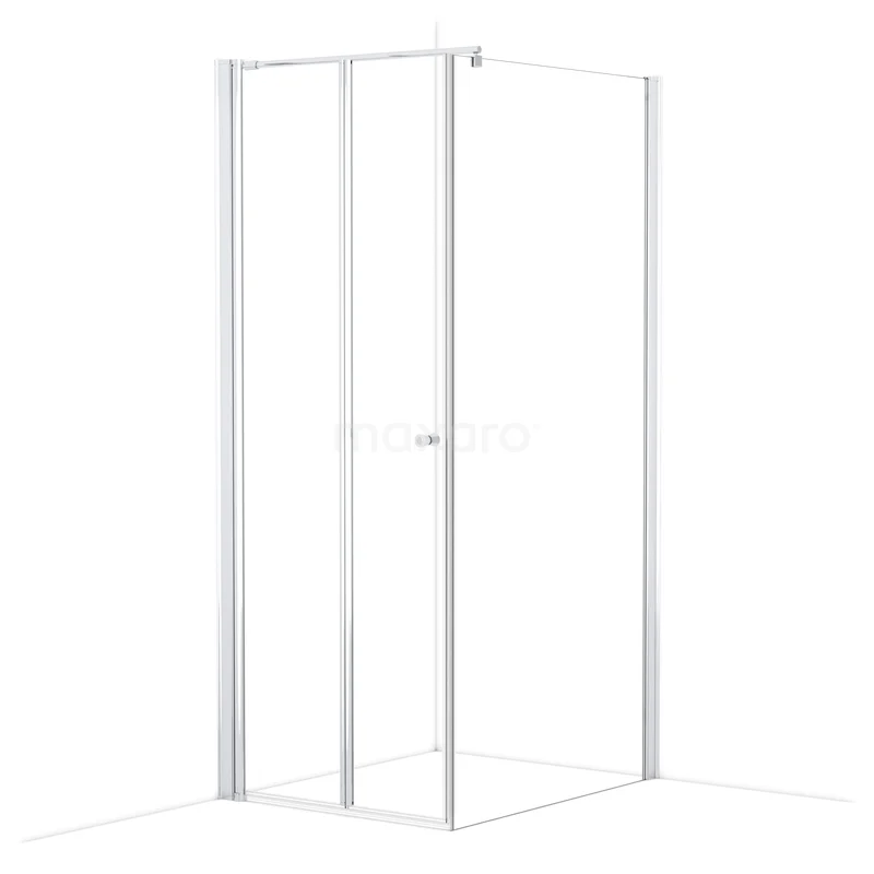 Zircon Comfort Douchecabine | 100x90 cm Chroom Helder glas Vouwdeur Rechthoek L3692_0910L