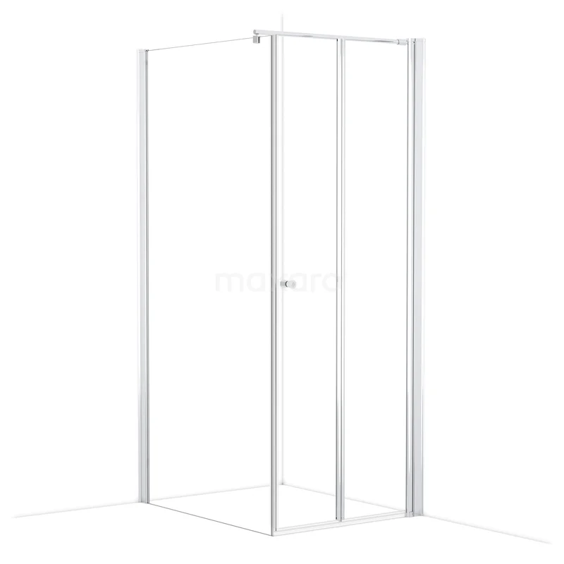 Zircon Comfort Douchecabine | 100x90 cm Chroom Helder glas Vouwdeur Rechthoek L3692_0910R