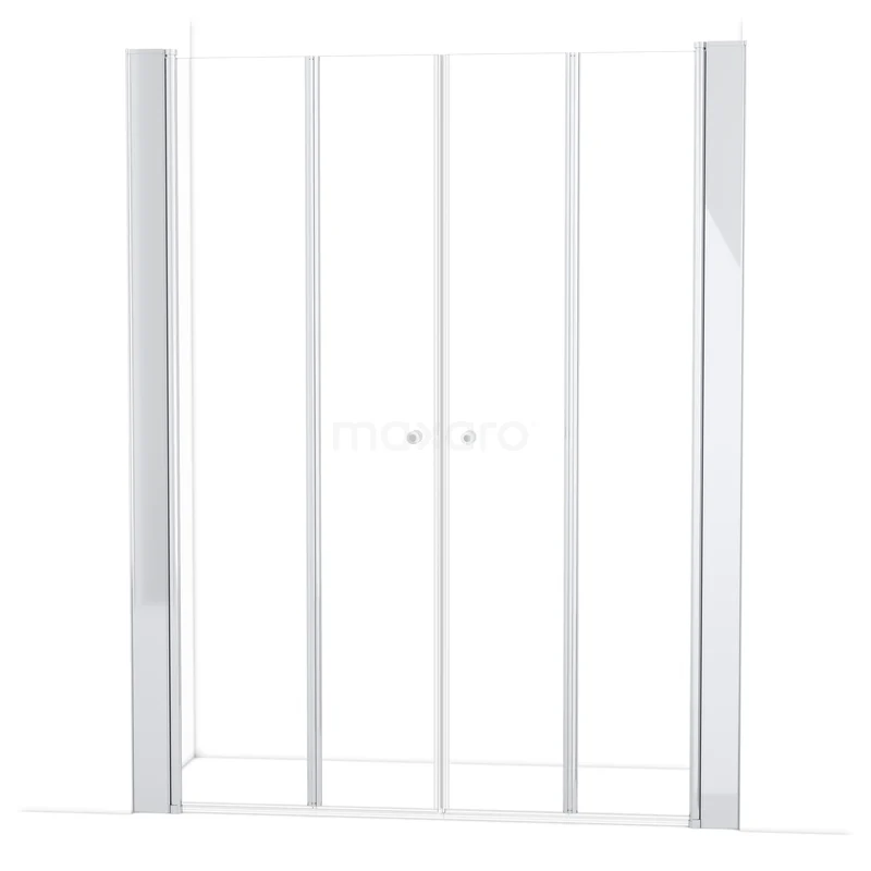 Duschtür Zircon Comfort 185cm Falttür Chrom S3630-1800 Duschtür aus Klarglas mit silberfarbenem Aluminiumrahmen, geeignet für moderne Bäder, Schiebemodell.