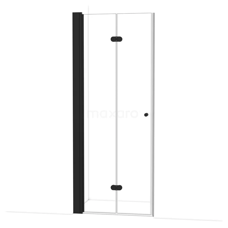 Diamond Shower door | 85 cm Matte black Clear glass Folding door DDV081230MB