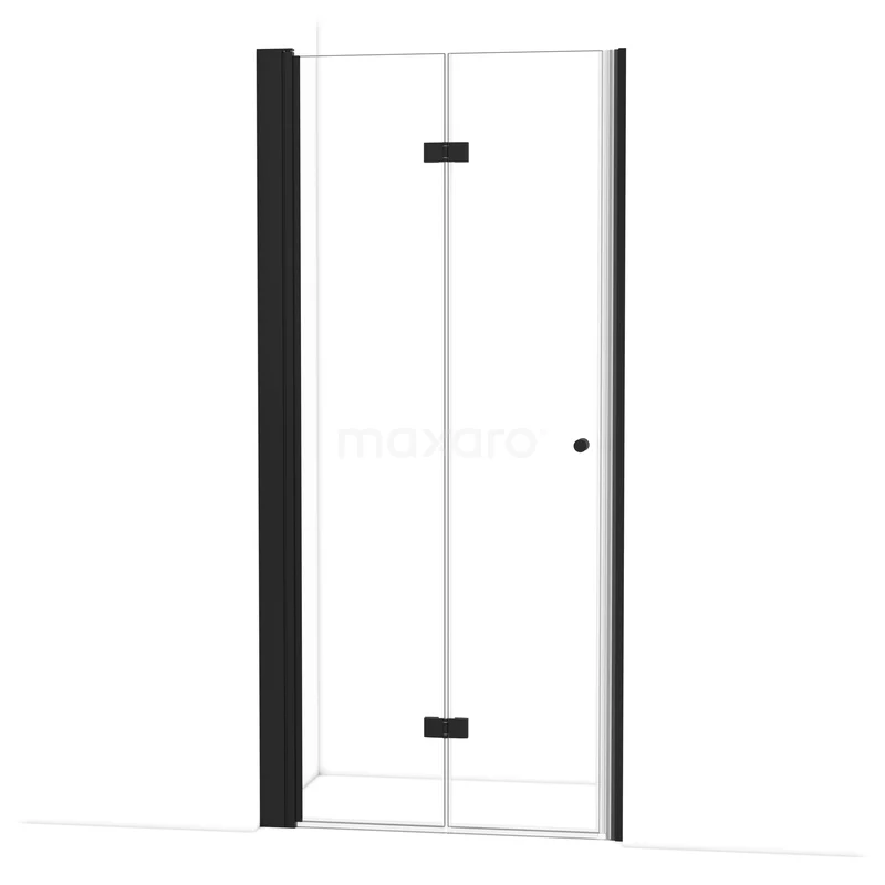 Diamond Douchedeur | 100 cm Mat zwart Helder glas Vouwdeur DDV092130MB