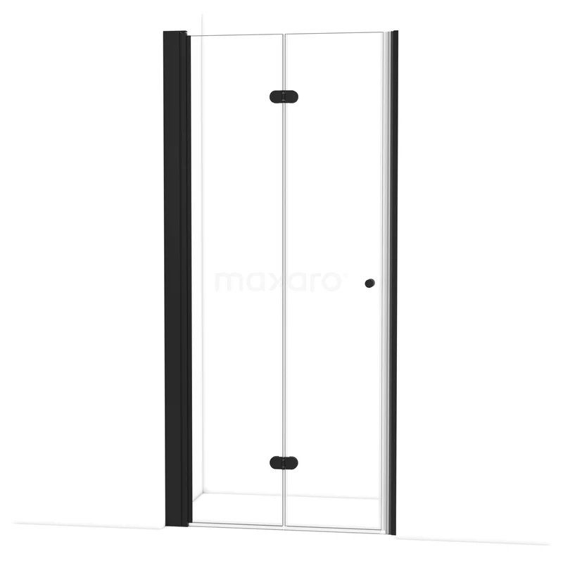 Diamond Douchedeur | 100 cm Mat zwart Helder glas Vouwdeur DDV092230MB