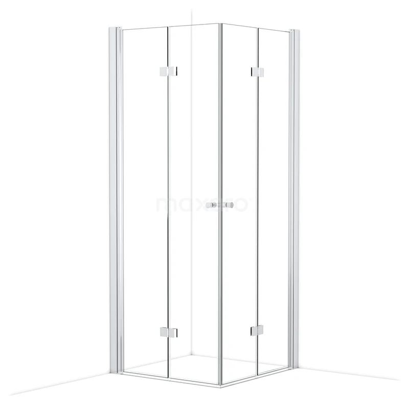 Diamond Douchecabine | 80x80 cm Chroom Helder glas Vouwdeur Vierkant CDW0808120C