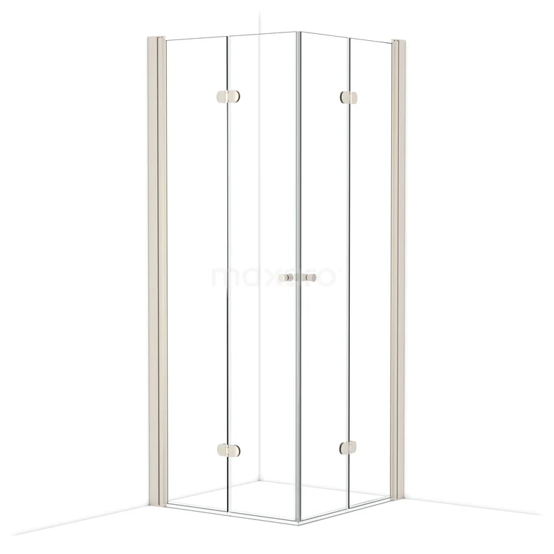 Duschkabine Diamond Clear 80x80 cm Quadratisch mit Falttür CDW0808220BR Glaseneck Duschkabine mit Aluminiumprofilen, schlankes Design und Drehtüren, ideal für ein modernes Badezimmer.