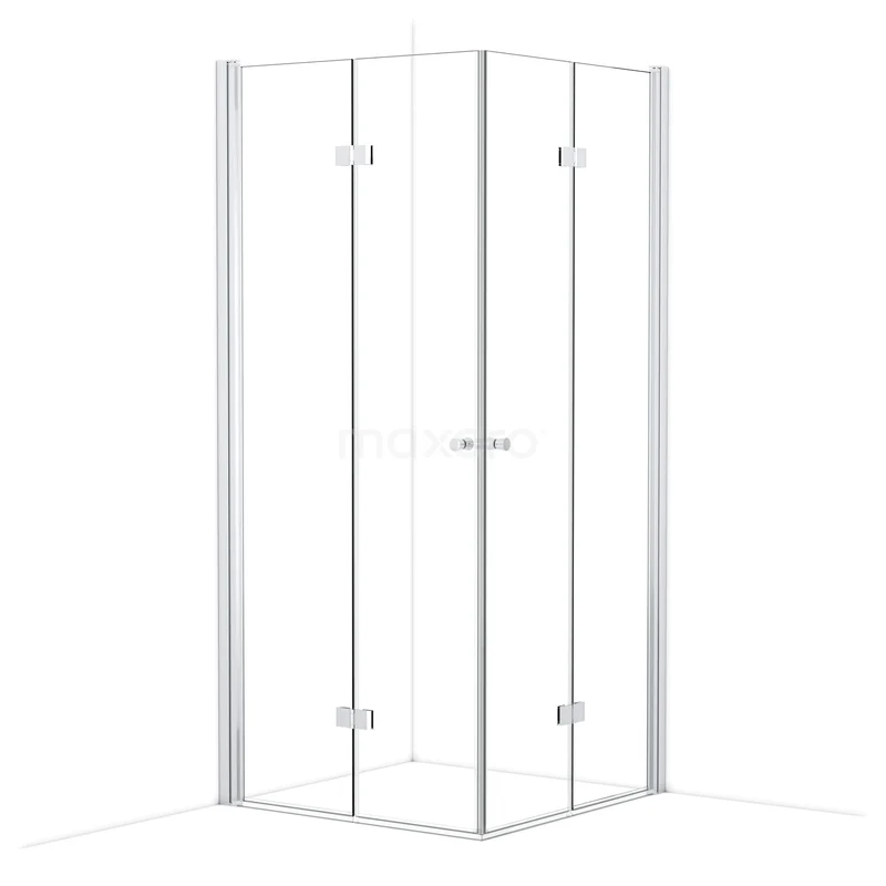 Diamond Shower enclosure | 90x90 cm Chrome Clear glass Folding door Square CDW0909110C