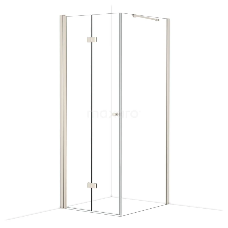 Diamond Shower enclosure | 90x80 cm Stainless steel Clear glass Folding door Rectangle CDV08091210BR