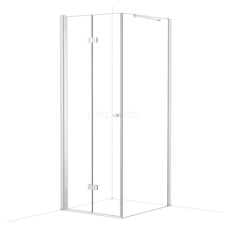Duschkabine Diamond Clear 90x80 cm Rechteckig mit Falttür CDV08091210C Glas Duschkabine mit Eckeinstieg, klarem Sicherheitsglas und weißem Aluminium Profil, perfekt für ein modernes Badezimmer.