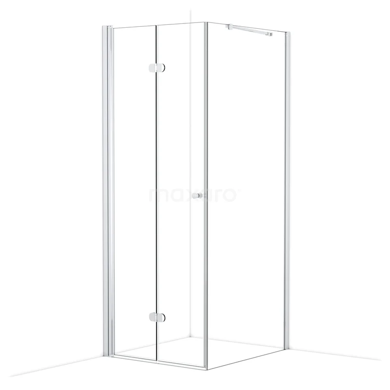 Diamond Douchecabine | 90x80 cm Chroom Helder glas Vouwdeur Rechthoek CDV08092210C