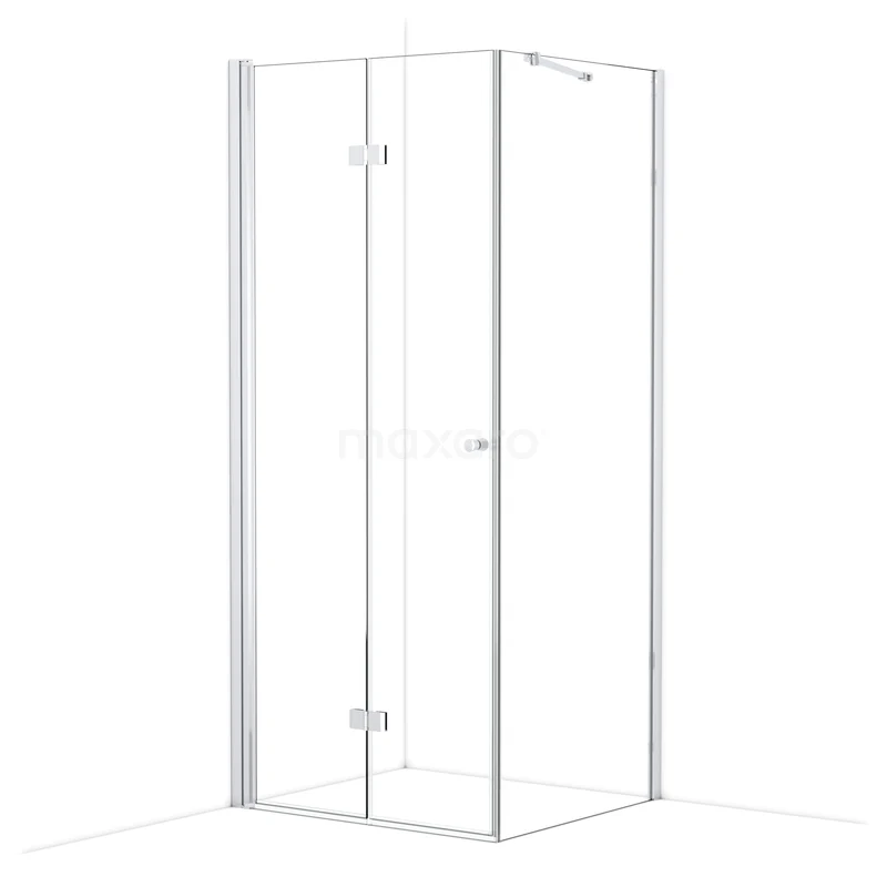 Diamond Shower enclosure | 90x80 cm Chrome Clear glass Folding door Rectangle CDV09081210C