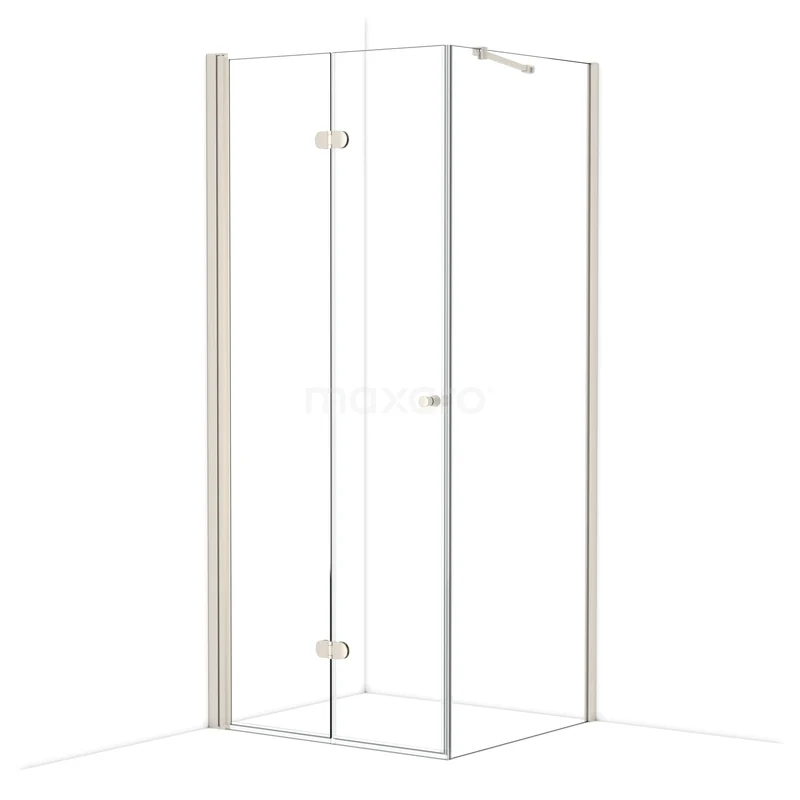Diamond Douchecabine | 90x80 cm Rvs Helder glas Vouwdeur Rechthoek CDV09082210BR