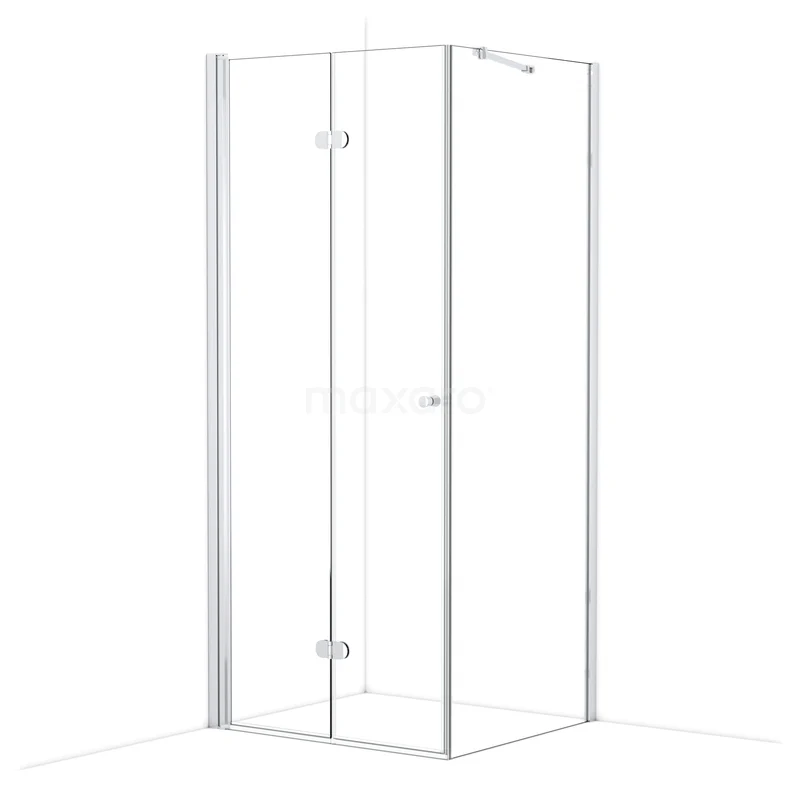 Diamond Douchecabine | 90x80 cm Chroom Helder glas Vouwdeur Rechthoek CDV09082210C