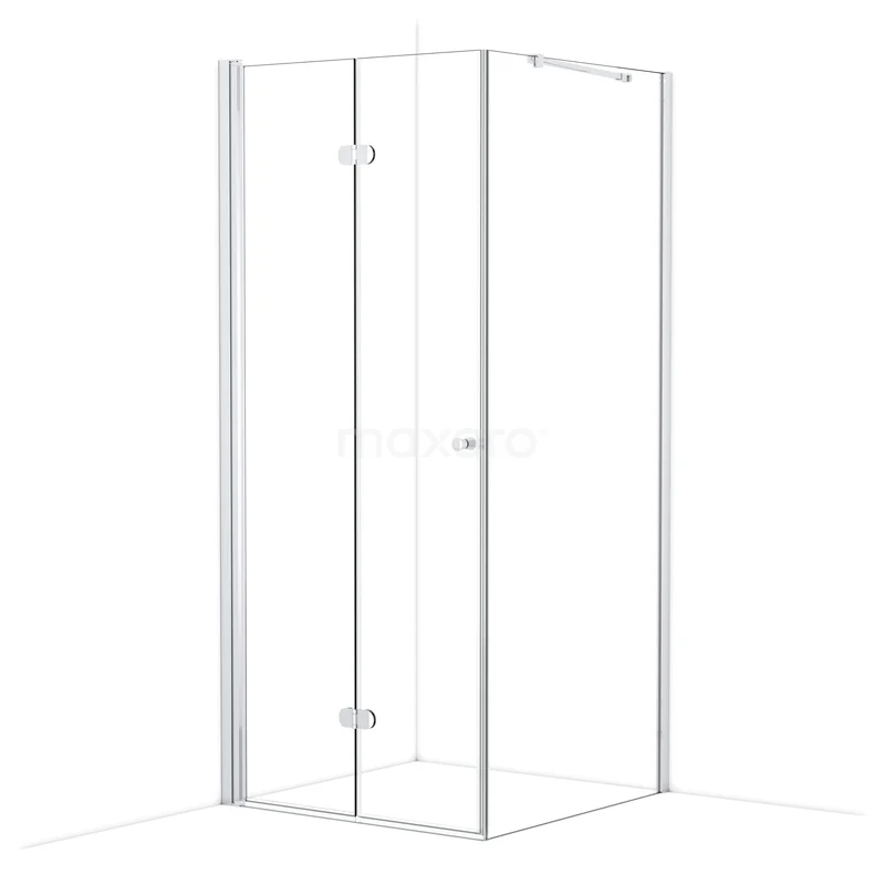 Diamond Douchecabine | 90x90 cm Chroom Helder glas Vouwdeur Vierkant CDV09092210C