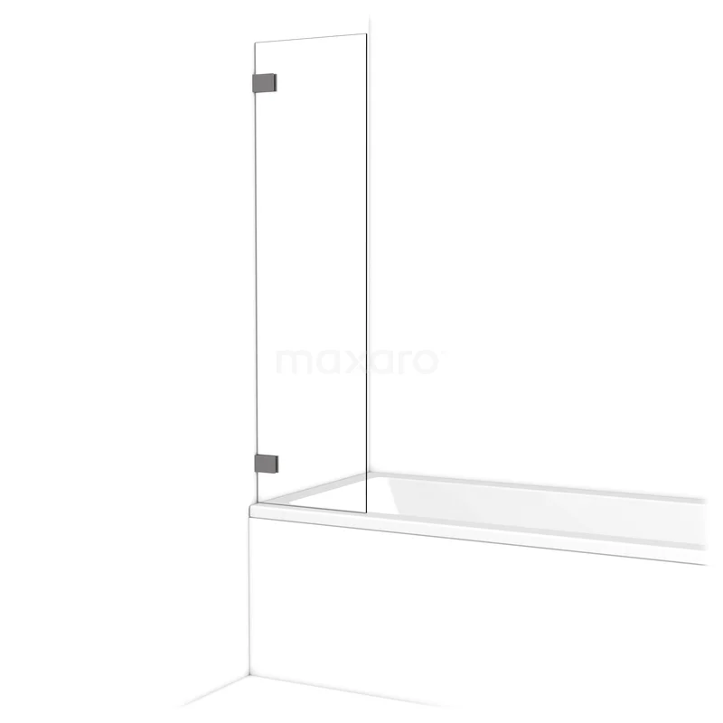 Diamond Badwand | 40 cm Zwart metaal Helder glas BDA04220ZM